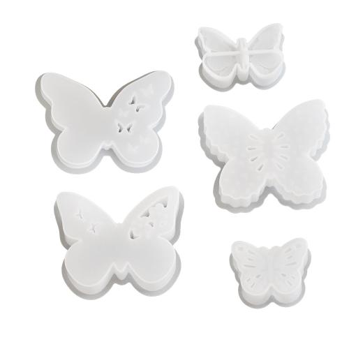 DIY Epoxy Mold Set, Silicone, Butterfly, different styles for choice, white, Sold By PC
