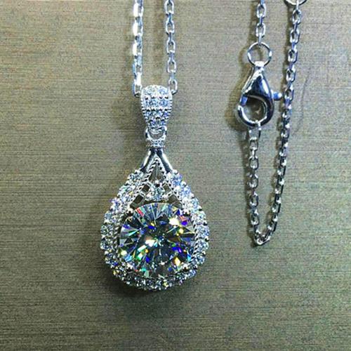 Cubic Zircon Micro Pave Brass Necklace, fashion jewelry & micro pave cubic zirconia & for woman, Sold Per Approx 45 cm Strand
