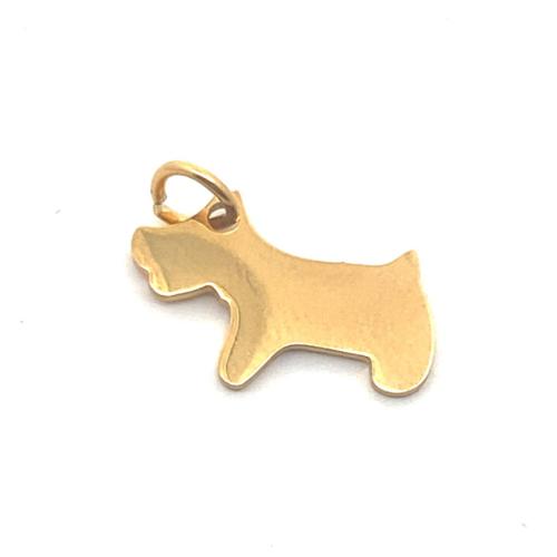 Stainless Steel Animal Pendants, 304 Stainless Steel, Dog, DIY, golden, 15x11mm, Sold By PC