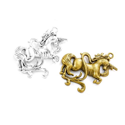 Tibetan Style Animal Pendants, Unicorn, plated, DIY, more colors for choice, nickel, lead & cadmium free, 48x35mm, Approx 100PCs/Bag, Sold By Bag
