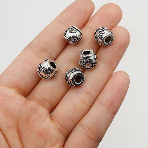 Tibetan Style Spacer Bead, silver color plated, DIY, nickel, lead & cadmium free, 10x9mm, Hole:Approx 4mm, Approx 200PCs/Bag, Sold By Bag