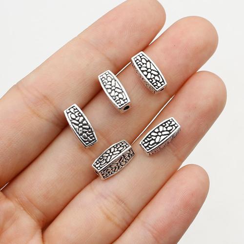 Tibetan Style Jewelry Beads, silver color plated, DIY, nickel, lead & cadmium free, 12x5mm, Hole:Approx 1.5mm, Approx 200PCs/Bag, Sold By Bag