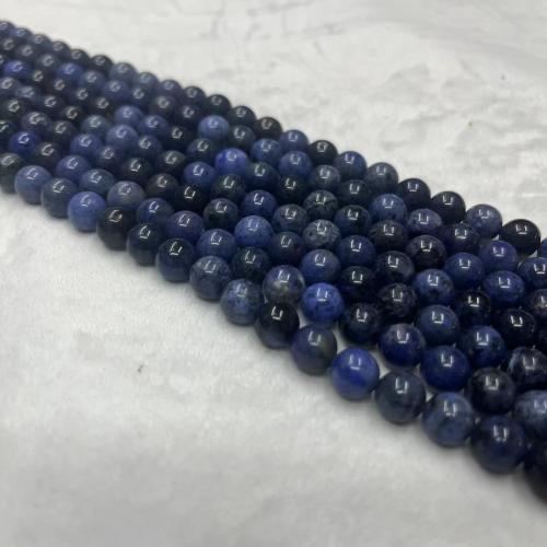 Perles bijoux en pierres gemmes, Rond, DIY & normes différentes pour le choix, bleu, Vendu par Environ 38 cm brin