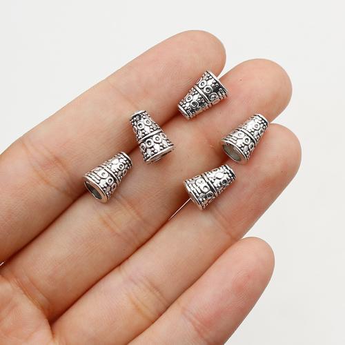 Tibetan Style Jewelry Beads, silver color plated, DIY, nickel, lead & cadmium free, 10x7mm, Approx 200PCs/Bag, Sold By Bag
