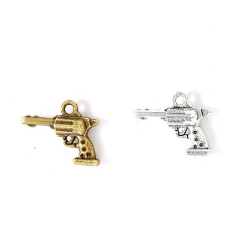 Tibetan Style Pendants, Gun, plated, DIY, more colors for choice, nickel, lead & cadmium free, 20x16mm, Approx 100PCs/Bag, Sold By Bag