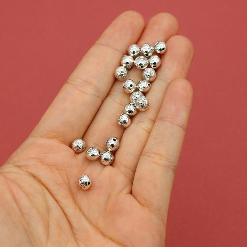 Tibetan Style Spacer Bead, Round, silver color plated, DIY, nickel, lead & cadmium free, 6x6mm, Hole:Approx 1mm, Approx 200PCs/Bag, Sold By Bag