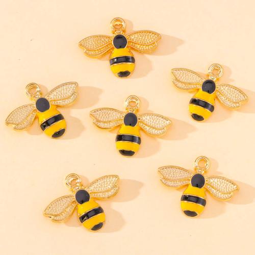 Tibetan Style Enamel Pendants, Bee, plated, DIY, more colors for choice, nickel, lead & cadmium free, 22x17mm, 100PCs/Bag, Sold By Bag