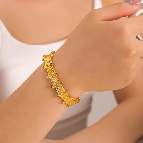 Bracelet en acier inoxydable, Acier inoxydable 304, Placage de couleur d'or, Réglable & pour femme, Vendu par PC