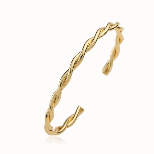 Bracelets en laiton, Placage de couleur d'or, bijoux de mode, doré, protéger l'environnement, sans nickel, plomb et cadmium, Bracelet diameter: 5.5-6cm, Vendu par PC