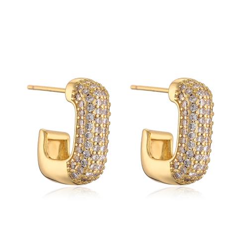 Cubic Zirconia Micro Pave Brass Earring, plated, fashion jewelry & micro pave cubic zirconia, more colors for choice, nickel, lead & cadmium free, 11x16mm, Sold By Pair