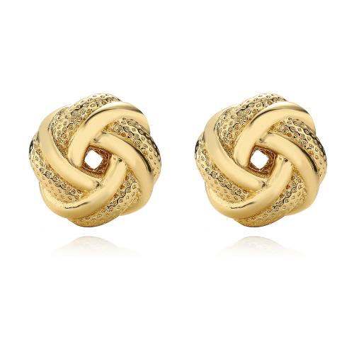 Brass Stud Earring, gold color plated, fashion jewelry, golden, nickel, lead & cadmium free, 16x16mm, Sold By Pair