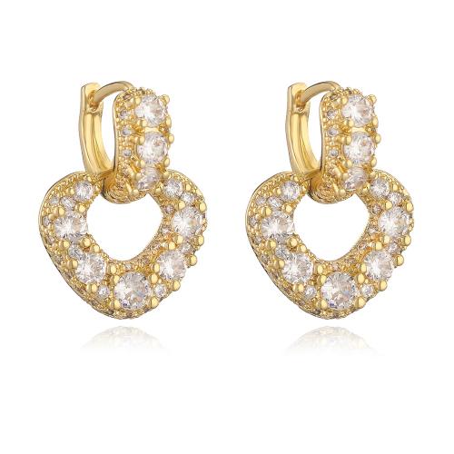 Cubic Zirconia Micro Pave Brass Earring, gold color plated, fashion jewelry & different designs for choice & micro pave cubic zirconia, golden, nickel, lead & cadmium free, Sold By Pair