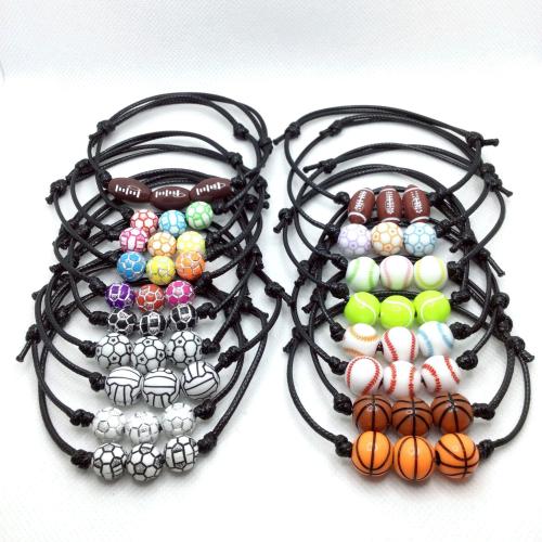 Mode Wachsschnur Armbänder, mit Kunststoff, handgemacht, unisex & verschiedene Stile für Wahl, keine, Länge:ca. 14-28 cm, verkauft von PC