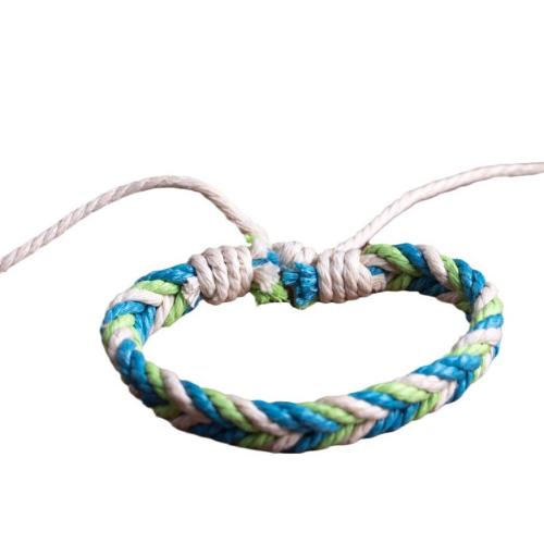 Chain Woven Bracelets, Cotton Fabric, handmade, Unisex, mixed colors, Length 17-18CM+ The length of the drawstring is about 8-9CM, Sold By PC