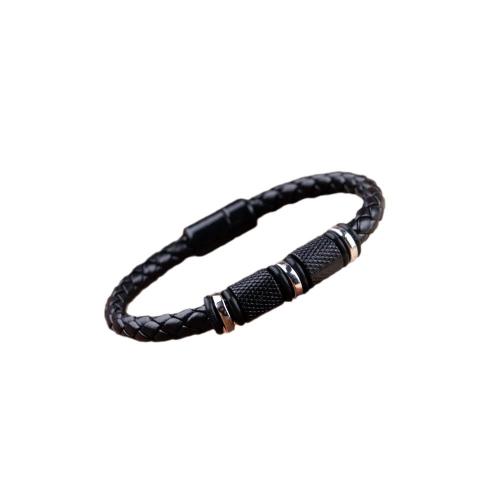 Bracelets cordon PU, alliage de zinc, avec cuir PU, fait à la main, unisexe, plus de couleurs à choisir, Vendu par PC