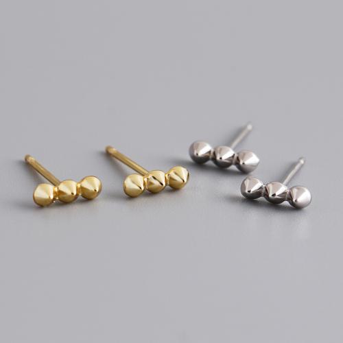 925 Sterling Silver Stud Earrings, for woman, more colors for choice, 7.30x12.60mm, Sold By Pair