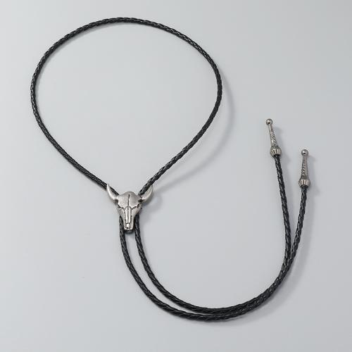 Tibetan Style Jewelry Necklace, with leather cord, plated, vintage & for man, more colors for choice, Sold By PC