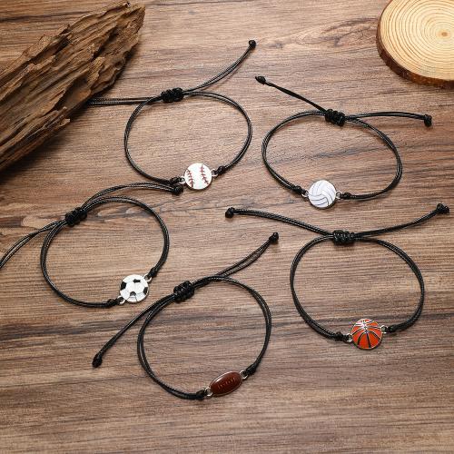 Tibetan Style Bracelet, with Wax Cord, plated, Unisex & different styles for choice & enamel, more colors for choice, Sold By PC