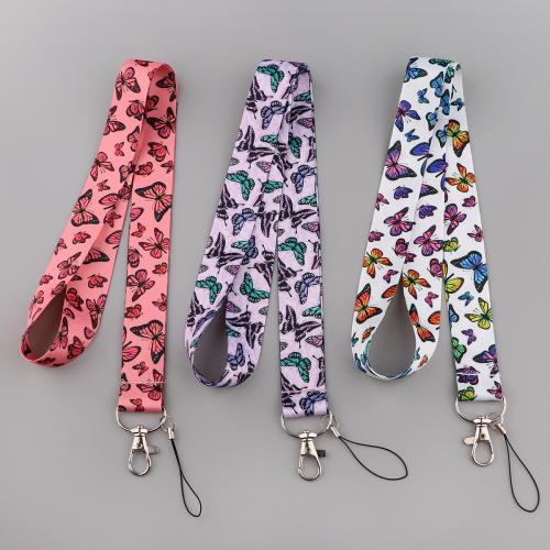 Polyester Cellphone Lanyard with Wax Cord & Zinc Alloy multifunctional Sold By PC