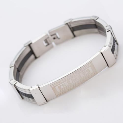 Titanium Steel Bracelet & Bangle, polished, fashion jewelry & for man, original color, Sold By PC