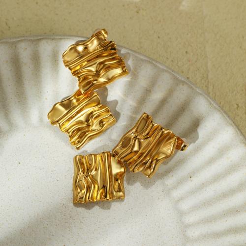 Edelstahl Ohrringe, 304 Edelstahl, plattiert, verschiedene Stile für Wahl & Micro pave Zirkonia & für Frau, goldfarben, verkauft von Paar