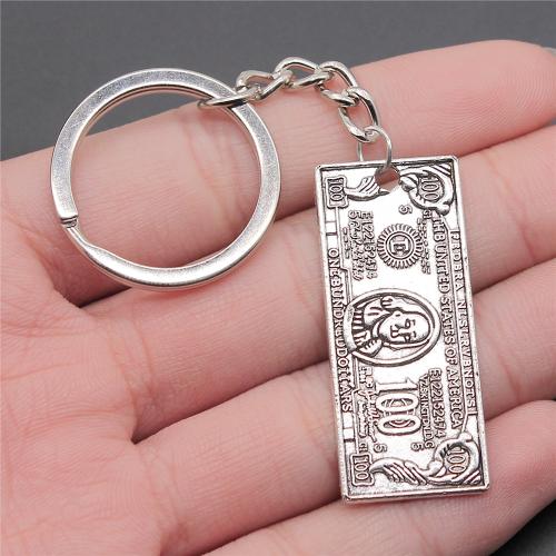 Tibetan Style Key Clasp, Rectangle, antique silver color plated, fashion jewelry, 42x18mm, Sold By PC