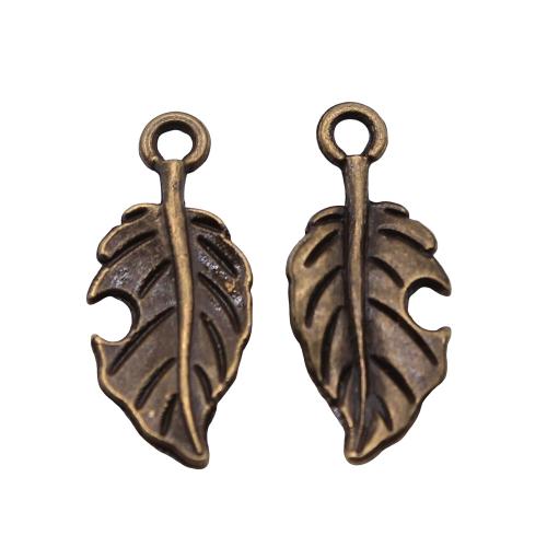 Tibetan Style Leaf Pendants, plated, DIY, more colors for choice, 22x10mm, Sold By PC