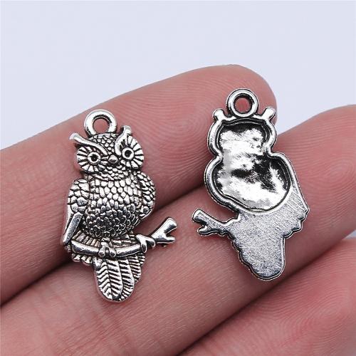 Tibetan Style Animal Pendants, Owl, plated, DIY, more colors for choice, 25x15mm, Sold By PC