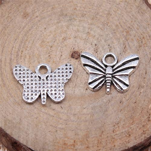 Tibetan Style Animal Pendants, Butterfly, plated, DIY, more colors for choice, 11x7mm, Sold By PC