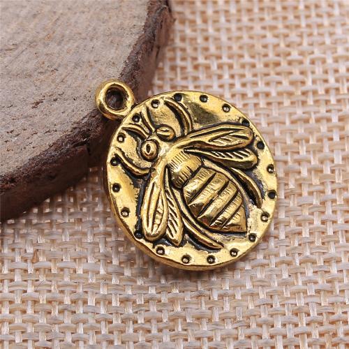 Tibetan Style Animal Pendants, Bee, plated, DIY & double-sided, more colors for choice, 24x20mm, Sold By PC