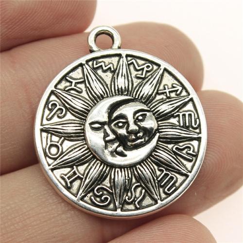 Tibetan Style Pendants, Round, plated, DIY, more colors for choice, 28x25mm, Sold By PC