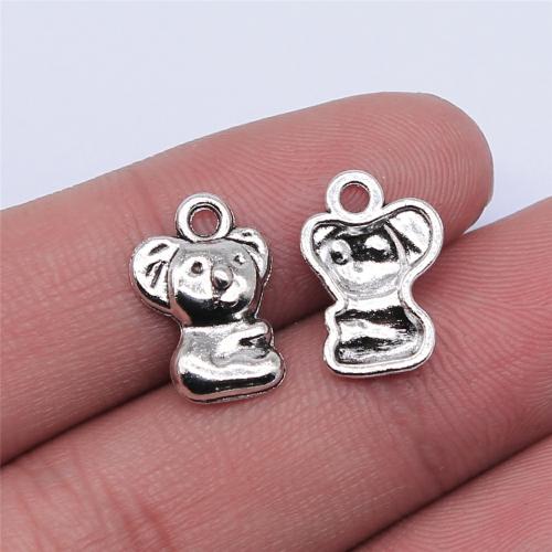 Tibetan Style Animal Pendants, Koala, plated, DIY, more colors for choice, 11x15mm, Sold By PC