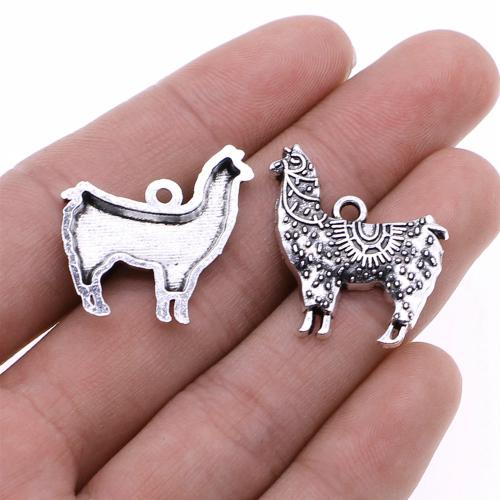 Tibetan Style Animal Pendants, plated, DIY, more colors for choice, 26x26mm, Sold By PC