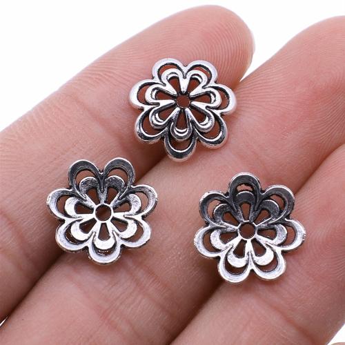 Tibetan Style Bead Cap, Flower, plated, DIY, more colors for choice, 14mm, Sold By PC