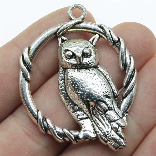 Tibetan Style Animal Pendants, Owl, plated, DIY, more colors for choice, 46x37mm, Sold By PC
