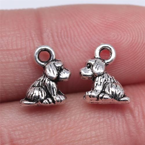 Tibetan Style Animal Pendants, Dog, plated, DIY, more colors for choice, 10x7mm, Sold By PC