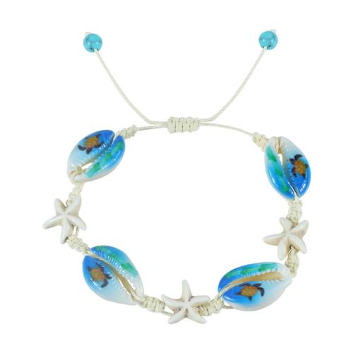 Shell Bracelet and Necklace, with turquoise & Polyester Cord, handmade, Bohemian style & ocean design & Unisex & different styles for choice, Sold By PC