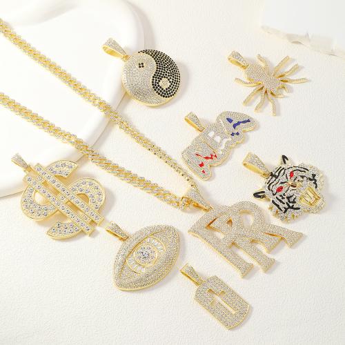 Zinklegierung Halskette, goldfarben plattiert, verschiedene Stile für Wahl & für den Menschen & mit Strass, Länge:ca. 25.5 ZollInch, verkauft von PC