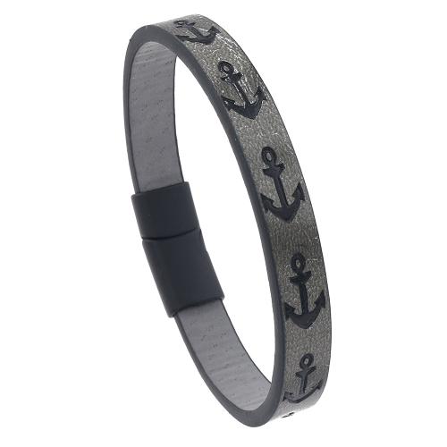 PU Leather Bracelet, with Tibetan Style, printing, different styles for choice & for man, Length:Approx 8.5-8.7 Inch, Sold By PC