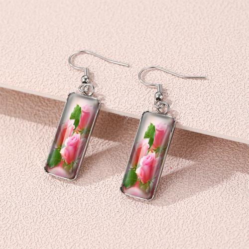 Stainless Steel Drop Earring, 304 Stainless Steel, with Glass, fashion jewelry & for woman, more colors for choice, 46x10mm, Sold By Pair