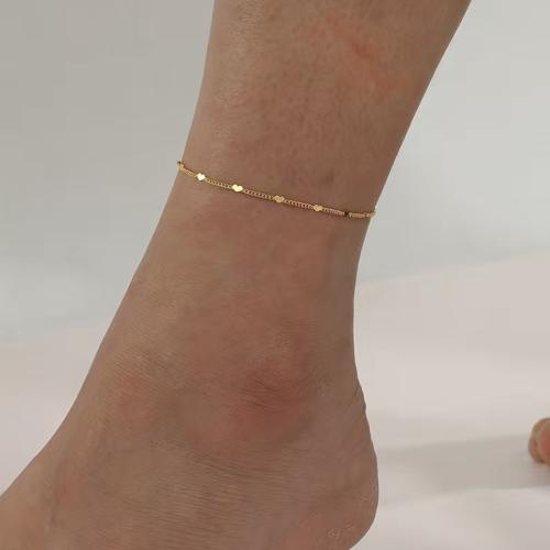 Brass Anklet fashion jewelry & for woman golden Length Approx 22 cm Sold By PC