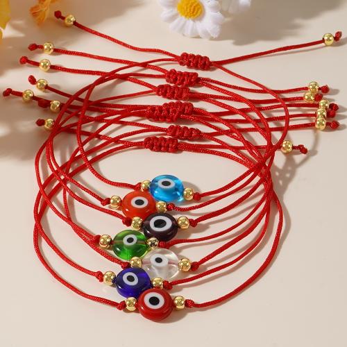 Evil Eye Jewelry Bracelet, Lampwork, 7 pieces & Adjustable & fashion jewelry & for woman, red, Length:Approx 28 cm, Sold By Set