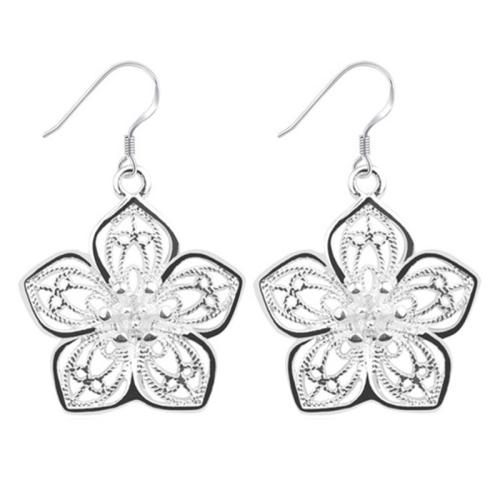 Zinc Alloy Drop Earrings Flower fashion jewelry & for woman Sold By Pair