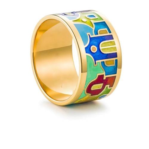 Brass Finger Ring & for woman & enamel Sold By PC
