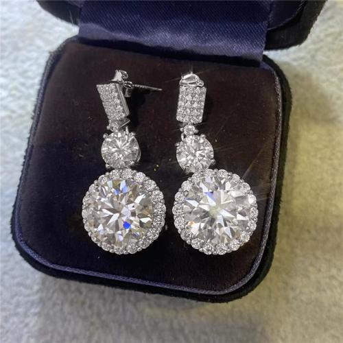 Cubic Zirconia Micro Pave Brass Earring fashion jewelry & micro pave cubic zirconia & for woman 31mm Sold By Pair