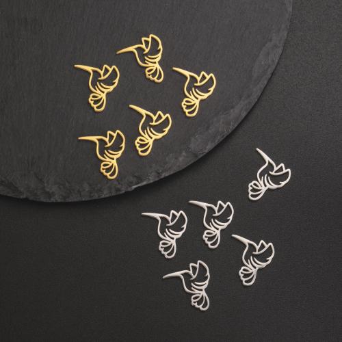 Stainless Steel Animal Pendants, 304 Stainless Steel, Bird, Vacuum Ion Plating, DIY & hollow, more colors for choice, 15x14mm, Sold By PC
