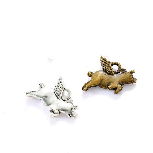Tibetan Style Animal Pendants, Pig, plated, DIY, more colors for choice, nickel, lead & cadmium free, 16x13mm, Approx 100PCs/Bag, Sold By Bag