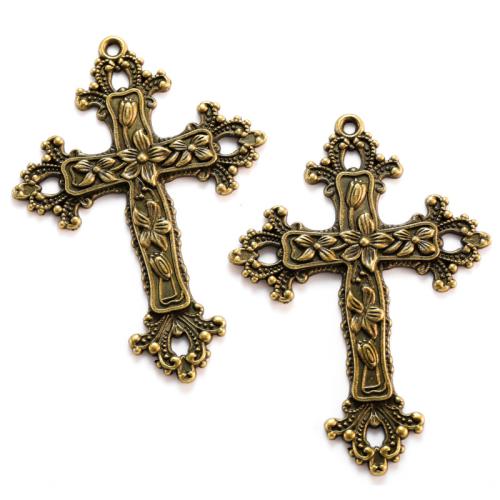 Tibetan Style Cross Pendants, plated, DIY, more colors for choice, nickel, lead & cadmium free, 73x53mm, Approx 100PCs/Bag, Sold By Bag