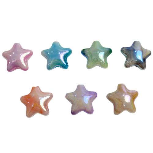 Plated Acrylic Beads, Star, UV plating, DIY, more colors for choice, 20x10mm, Hole:Approx 3mm, Approx 100PCs/Bag, Sold By Bag