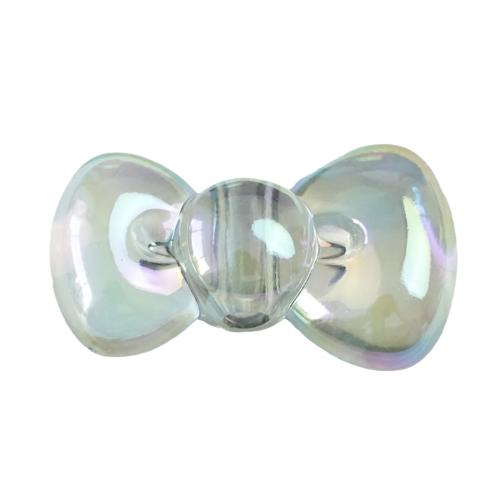 Plated Acrylic Beads, Bowknot, UV plating, DIY, more colors for choice, 15x26mm, Hole:Approx 3mm, Approx 100PCs/Bag, Sold By Bag